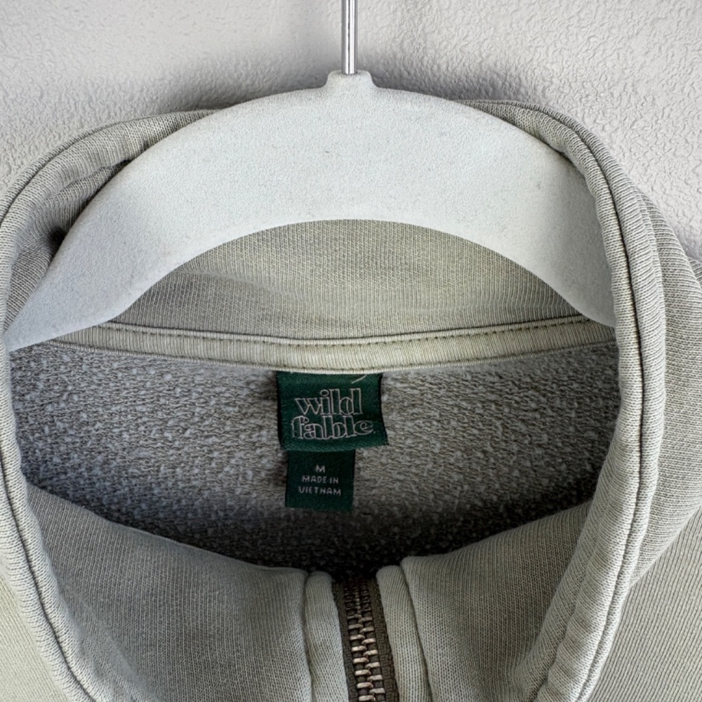 Wild Fable Sage Quarter Zip Cropped Sweatshirt - Size Medium - Picture 3 of 5